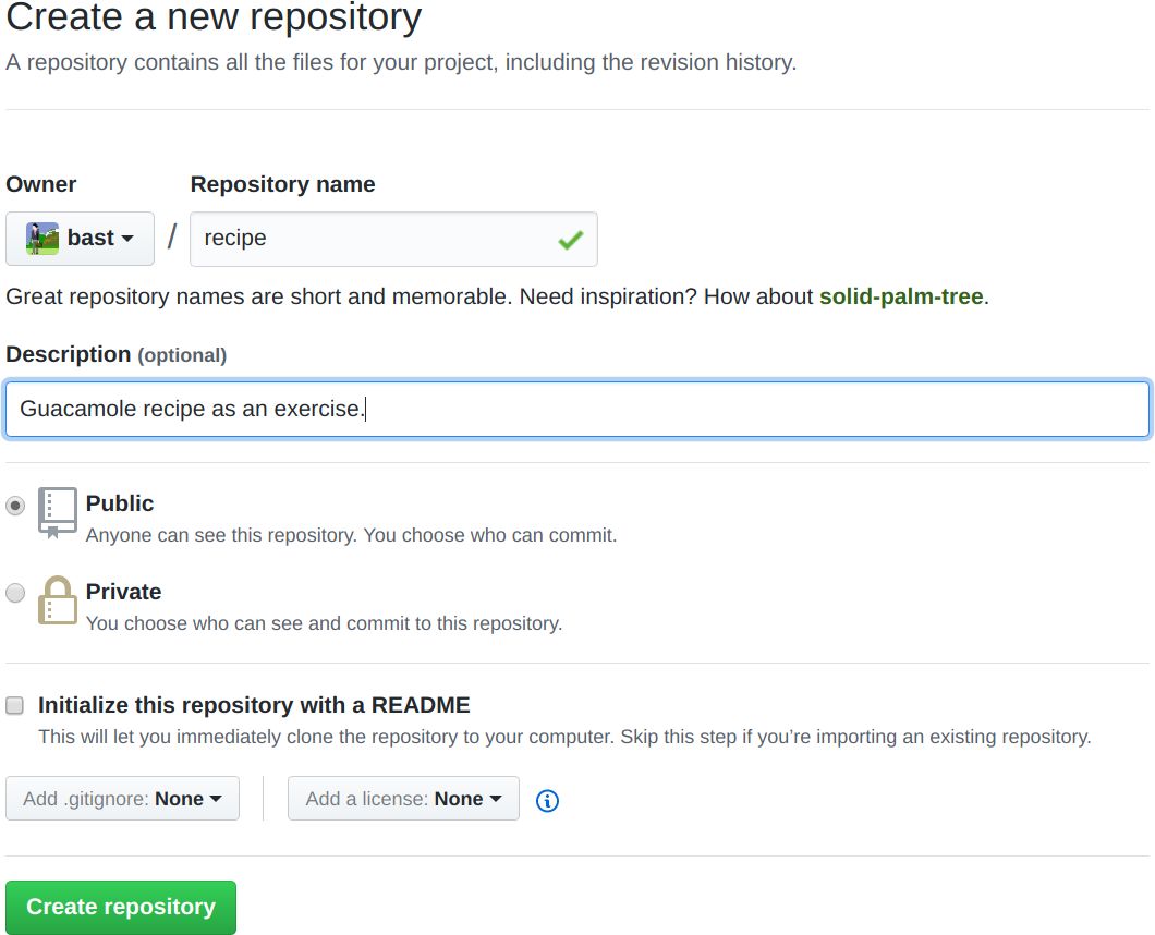 create new repo on github