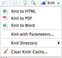 "Knit with Parameters button"